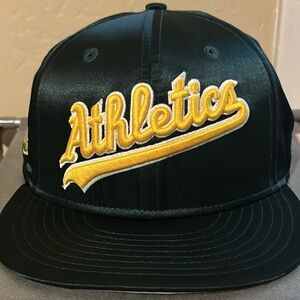 Athletics Black/Yellow Satin Hat 7 1/8